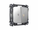 Ambrella MO404030 Комплект механизма 2-клавишного проходного выключателя с подсветкой 3200K