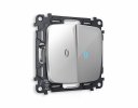 Ambrella MO404040 Комплект механизма 2-клавишного проходного выключателя с подсветкой 10000K