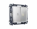 Ambrella MA404030 Комплект механизма 2-клавишного проходного выключателя с подсветкой 3200K