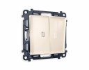 Ambrella MA304035 Комплект механизма 2-клавишного проходного выключателя с подсветкой 5600K