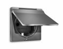 Ambrella AP6580 Лицевая панель ALFA (Антрацит серый) для электрической розетки