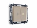 Ambrella MA364030 Комплект механизма 2-клавишного проходного выключателя с подсветкой 3200K