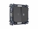 Ambrella MO904035 Комплект механизма 2-клавишного проходного выключателя с подсветкой 5600K