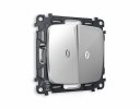 Ambrella MO404035 Комплект механизма 2-клавишного проходного выключателя с подсветкой 5600K