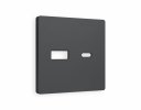Ambrella AP9110 Лицевая панель ALFA (Графит Мягкое касание) для розетки 2USB