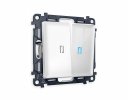 Ambrella MA104040 Комплект механизма 2-клавишного проходного выключателя с подсветкой 10000K
