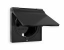 Ambrella AP8080 Лицевая панель ALFA (Черный матовый) для электрической розетки