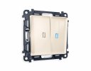 Ambrella MA304040 Комплект механизма 2-клавишного проходного выключателя с подсветкой 10000K