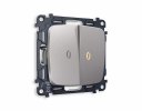 Ambrella MO504010 Комплект механизма 2-клавишного выключателя с подсветкой 3200K