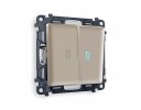 Ambrella MA364040 Комплект механизма 2-клавишного проходного выключателя с подсветкой 10000K