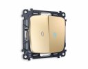 Ambrella MO604040 Комплект механизма 2-клавишного проходного выключателя с подсветкой 10000K