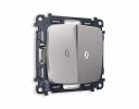 Ambrella MO504035 Комплект механизма 2-клавишного проходного выключателя с подсветкой 5600K