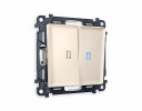 Ambrella MA324040 Комплект механизма 2-клавишного проходного выключателя с подсветкой 10000K