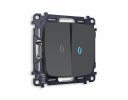 Ambrella MO904040 Комплект механизма 2-клавишного проходного выключателя с подсветкой 10000K