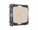 Ambrella MO324030 Комплект механизма 2-клавишного проходного выключателя с подсветкой 3200K
