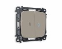Ambrella MO364040 Комплект механизма 2-клавишного проходного выключателя с подсветкой 10000K