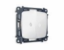 Ambrella MO104035 Комплект механизма 2-клавишного проходного выключателя с подсветкой 5600K