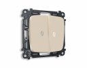 Ambrella MO324035 Комплект механизма 2-клавишного проходного выключателя с подсветкой 5600K