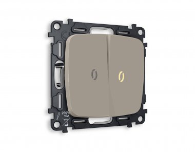 Фотография товара 'Ambrella MO364030 Комплект механизма 2-клавишного проходного выключателя с подсветкой 3200K'