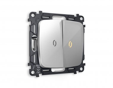 Фотография товара 'Ambrella MO404030 Комплект механизма 2-клавишного проходного выключателя с подсветкой 3200K'