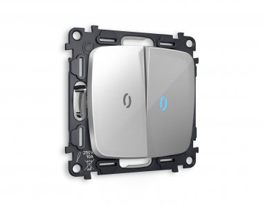 Фотография товара 'Ambrella MO404040 Комплект механизма 2-клавишного проходного выключателя с подсветкой 10000K'