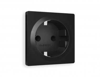 Фотография товара 'Ambrella AP8070 Лицевая панель ALFA (Черный матовый) для электрической розетки'