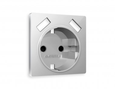 Фотография товара 'Ambrella AP4090 Лицевая панель ALFA (Серебро глянец) для электрической розетки'