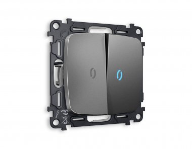 Фотография товара 'Ambrella MO654040 Комплект механизма 2-клавишного проходного выключателя с подсветкой 10000K'