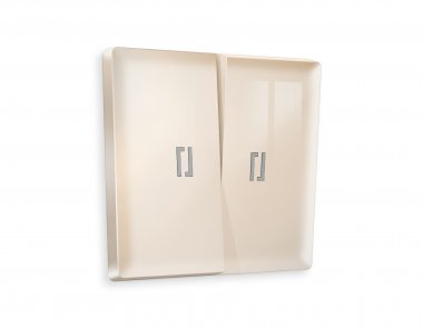 Фотография товара 'Ambrella AP3040 Лицевая панель ALFA (Бежевый глянец) для 2-клавишных выключателей'