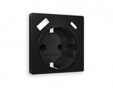 Фотография товара 'Ambrella AP8100 Лицевая панель ALFA (Черный матовый) для электрической розетки'