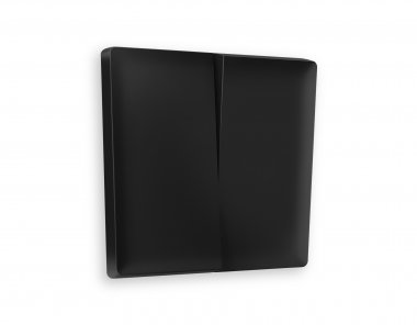 Фотография товара 'Ambrella AP8030 Лицевая панель ALFA (Черный матовый) для 2-клавишных выключателей'