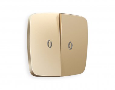 Фотография товара 'Ambrella OP6040 Лицевая панель OMEGA (Шампань) для 2-клавишных выключателей'