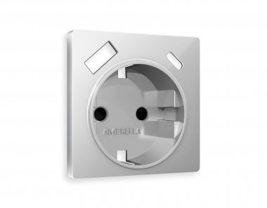 Фотография товара 'Ambrella AP4100 Лицевая панель ALFA (Серебро глянец) для электрической розетки'