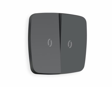 Фотография товара 'Ambrella OP9040 Лицевая панель OMEGA (Графит Мягкое касание) для 2-клавишных выключателей'