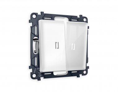 Фотография товара 'Ambrella MA104035 Комплект механизма 2-клавишного проходного выключателя с подсветкой 5600K'