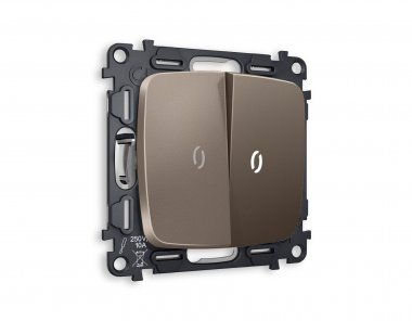 Фотография товара 'Ambrella MO634035 Комплект механизма 2-клавишного проходного выключателя с подсветкой 5600K'