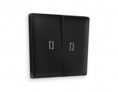 Фотография товара 'Ambrella AP8040 Лицевая панель ALFA (Черный матовый) для 2-клавишных выключателей'