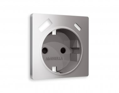 Фотография товара 'Ambrella AP5100 Лицевая панель ALFA (Сталь матовый) для электрической розетки'