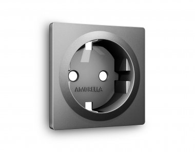 Фотография товара 'Ambrella AP6560 Лицевая панель ALFA (Антрацит серый) для электрической розетки'