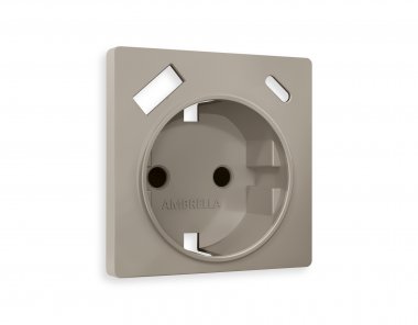 Фотография товара 'Ambrella AP3700 Лицевая панель ALFA (Серо-бежевый матовый) для электрической розетки'