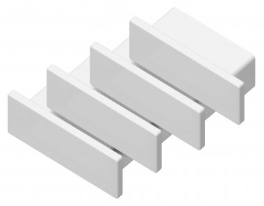 Фотография товара 'Ambrella GP8300 Заглушка WH белый 15.5*6 для накладного алюминиевого профиля'