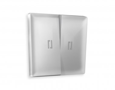 Фотография товара 'Ambrella AP4040 Лицевая панель ALFA (Серебро глянец) для 2-клавишных выключателей с подсветкой'