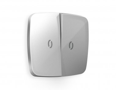 Фотография товара 'Ambrella OP4040 Лицевая панель OMEGA (Серебро глянец) для 2-клавишных выключателей'