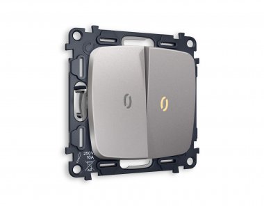 Фотография товара 'Ambrella MO504030 Комплект механизма 2-клавишного проходного выключателя с подсветкой 3200K'