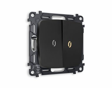 Фотография товара 'Ambrella MO804030 Комплект механизма 2-клавишного проходного выключателя с подсветкой 3200K'