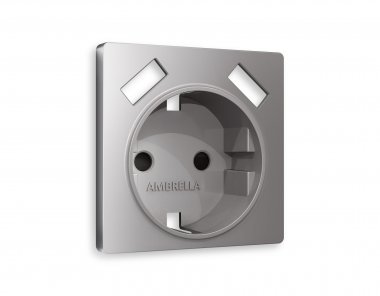 Фотография товара 'Ambrella AP5090 Лицевая панель ALFA (Сталь матовый) для электрической розетки'