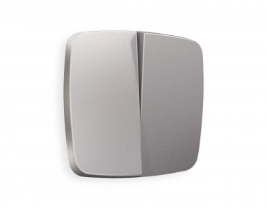 Фотография товара 'Ambrella OP5030 Лицевая панель OMEGA (Сталь матовый) для 2-клавишных выключателей'