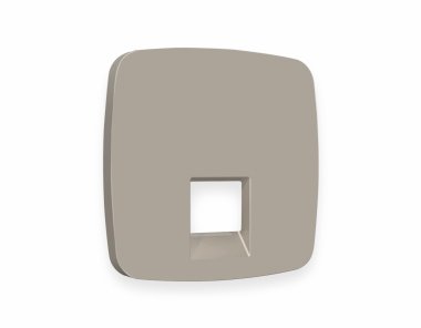Фотография товара 'Ambrella OP3720 Лицевая панель OMEGA (Серо-бежевый матовый) для компьютерной/телефонной розетки'
