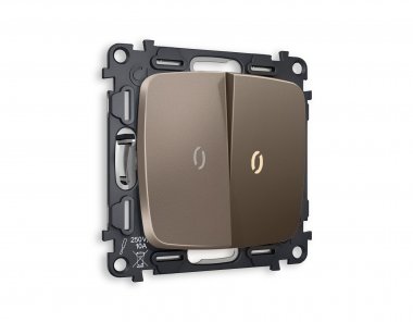 Фотография товара 'Ambrella MO634030 Комплект механизма 2-клавишного проходного выключателя с подсветкой 3200K'