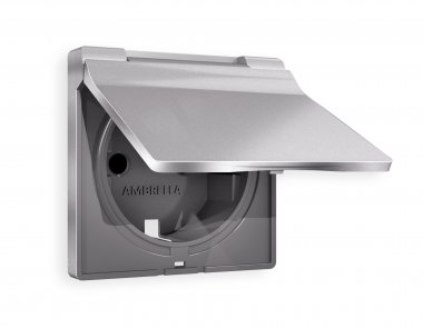 Фотография товара 'Ambrella AP5080 Лицевая панель ALFA (Сталь матовый) для электрической розетки'